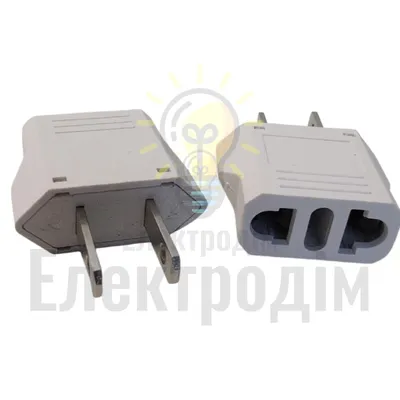 Перехідник - адаптер 6A 250V Lemanso білий  (американський) LMA089 — купити в Електродім