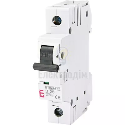 Авт. вимикач ETIMAT 10  1p D 25А (10 kA) 2151718 — купити в Електродім