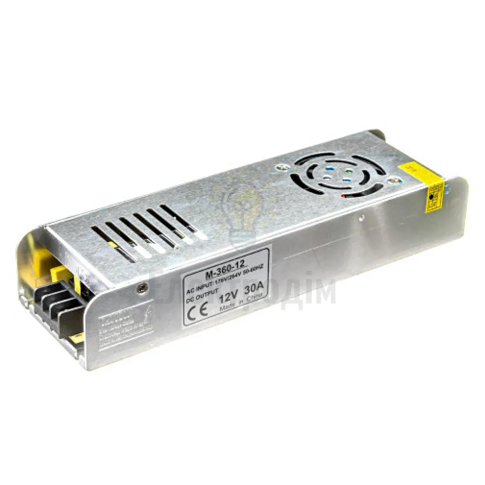 Блок  живлення 12В 30А - 360W серія M IP20 1013404 