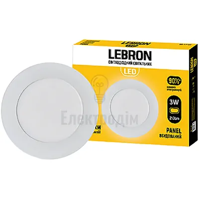 Світлодіодний світильник Lebron L-PR-341, 3W, вбудований, d.88x19mm, 4100K, 210Lm, кут 120° 12-10-03 — купити в Електродім