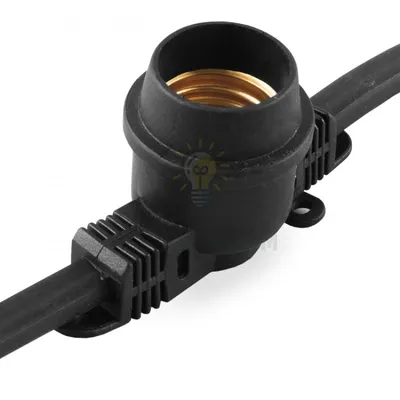 Гірлянда Белт-лайт CL25-25 230V,100*Е27 шаг 25см, 25м+1,5м шнур, чорний IP65 29880 — купити в Електродім