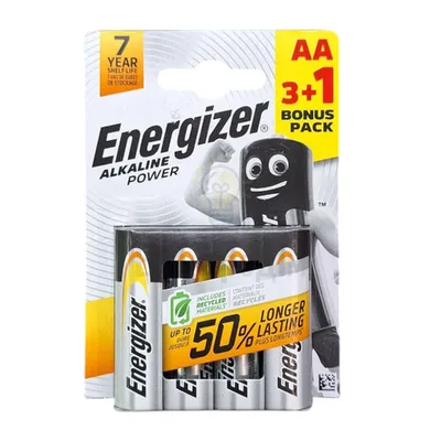 Батарейка Energizer AA (пальчик) LR6 4шт на блістері 6429519 — купити в Електродім