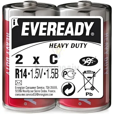 Батарейка сольова D/R20 (пл-2шт) Eveready 949 — купити в Електродім