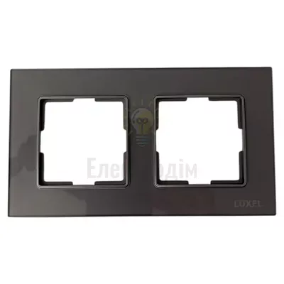 Рамка скляна горизонтальна подвійна graphite pearl (графіт) 0722 — купити в Електродім