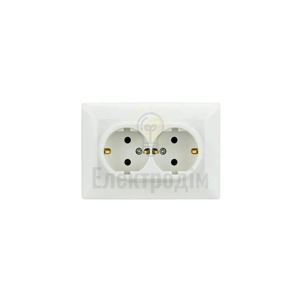 Розетка ODAK біла 2-а. з/з 210-010103-245 