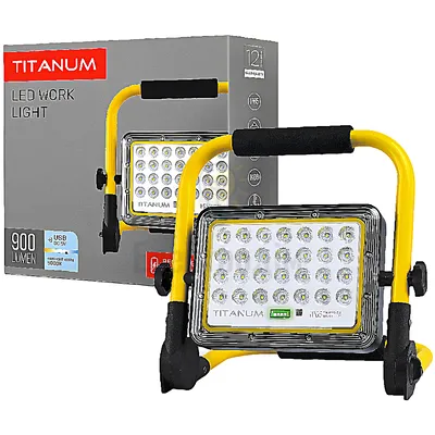LED прожектор акумуляторний IP65 TITANUM 20W 900Lm 5000K TL-FA-105 — купити в Електродім