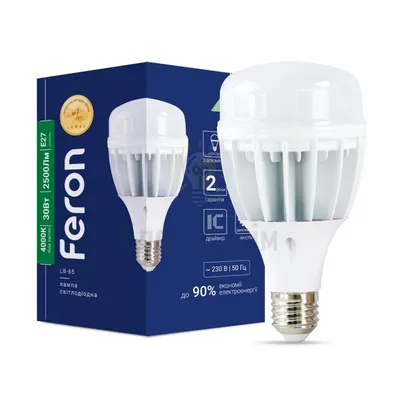 LB-65 230V 30W 3200Lm  E27 4000K 25823 — купити в Електродім