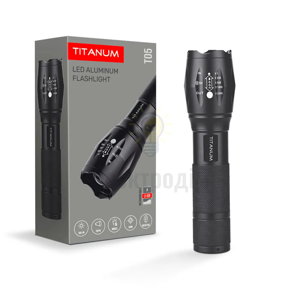 Портативний світлодіодний ліхтарик TITANUM 300Lm 6500K TLF-T05 