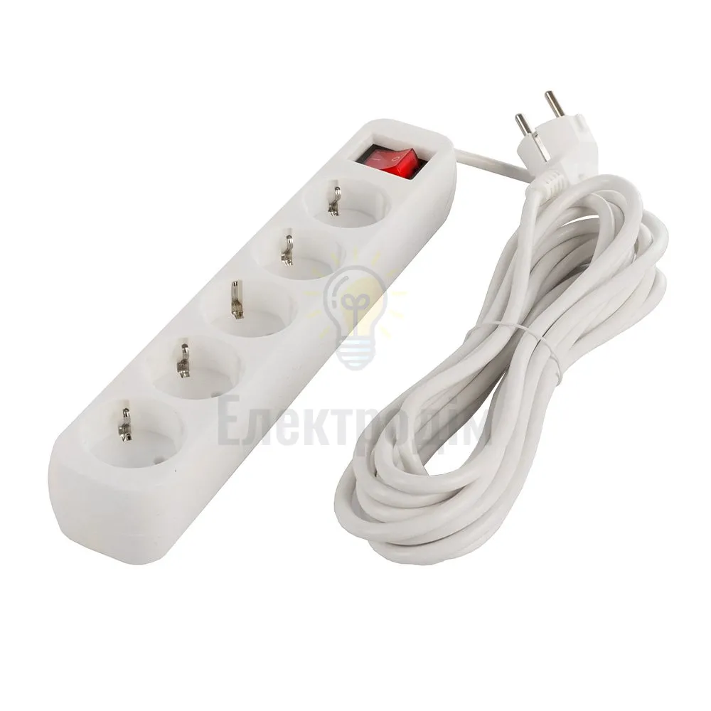Подовжувач ColorWay Фільтр мережевий 5 розеток 2м білий CW-PSEA52W ColorWay CW-PSEA52W  - фото 4