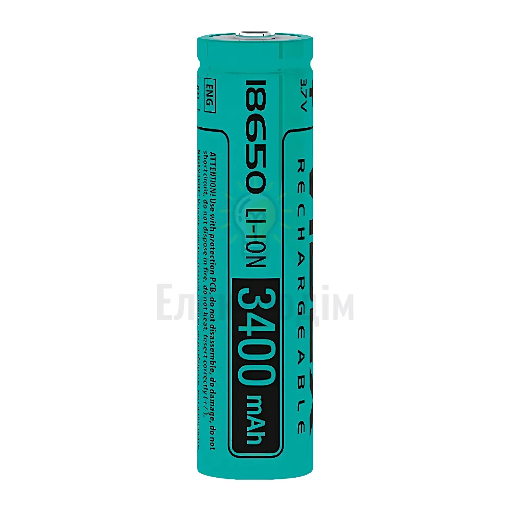 Акумулятор Videx літій-іонний 18650 (без захисту) 3400mAh bulk/1шт 18650/3400/1B 