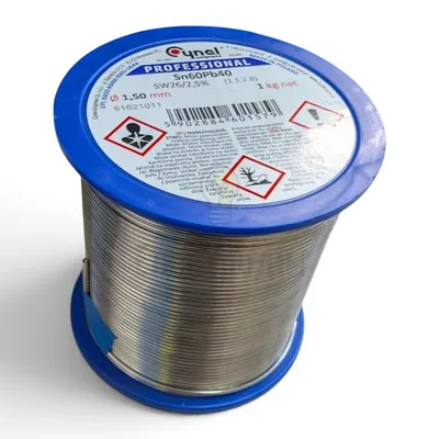 Дротяний припій, 1,5mm, 1000g, з флюсом, свинцевий, CYNEL Sn60Pb40-SW26/2.5% Ø1.5, 1kg 913371 — купити в Електродім