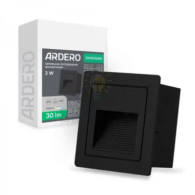 DH1010ARD 230V 3W 30Lm 3000K квадрат 85*85*49mm чорний IP54 80675 — купити в Електродім