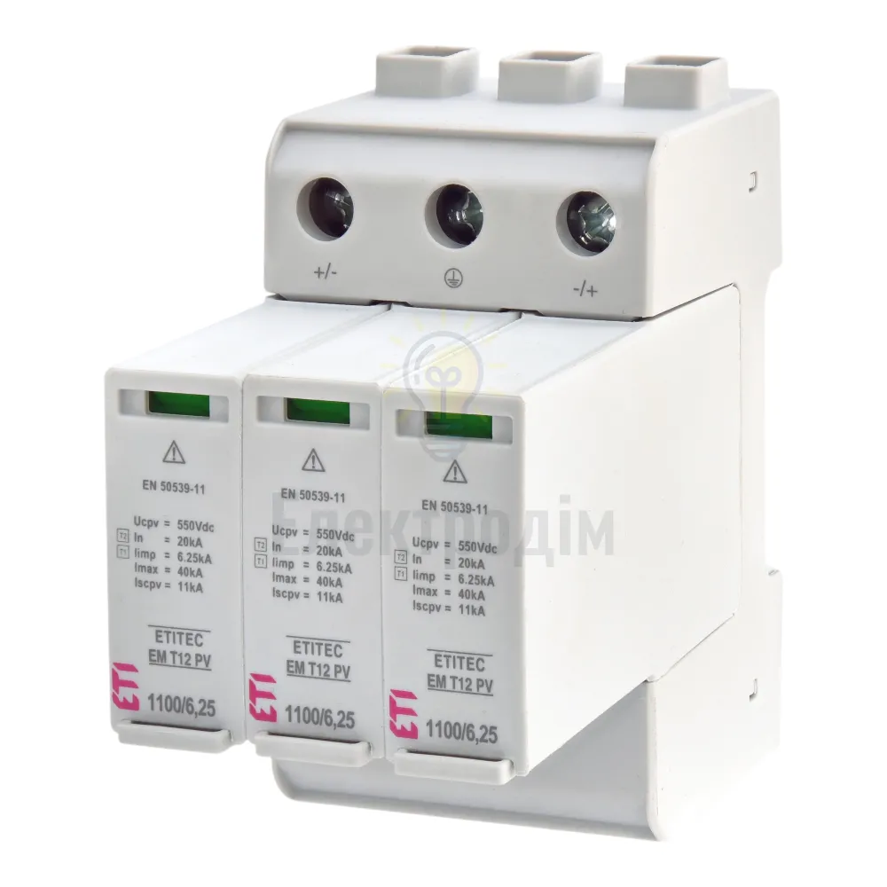 Обмежувач перенапруги ETITEC EM T12 PV 1100/6,25 Y (для PV систем) 2440580 