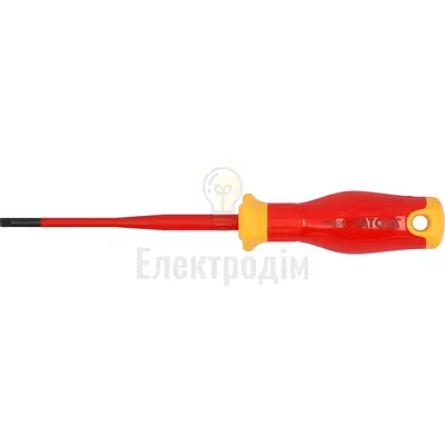 Викрутка з плоским шліцом діелектрична ізольована YATO SL4*100/188mm YT-282643 — купити в Електродім
