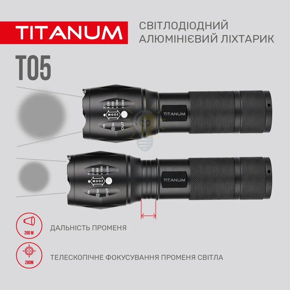 Портативний світлодіодний ліхтарик TITANUM 300Lm 6500K TLF-T05  - фото 7