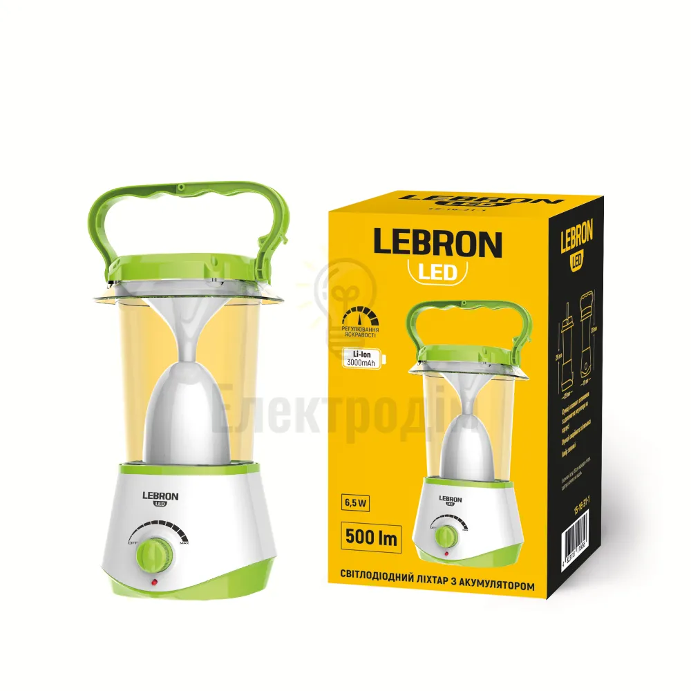 LED ліхтар кемпінговий акумуляторний LEBRON L-HL-631, ABS, 6,5W, 3000mAh Li-Ion 15-16-31 