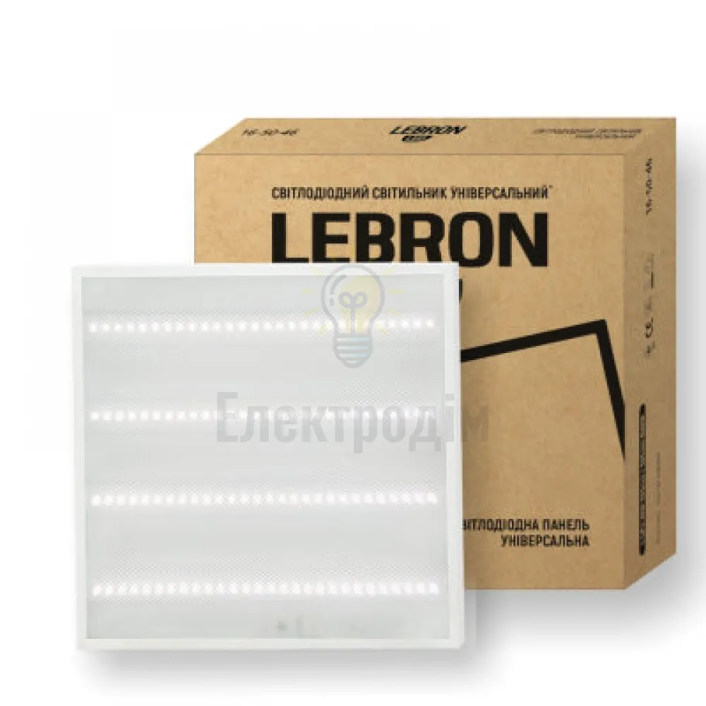 LED св-к LEBRON L-LPU-Prismatic, 36W, унів., 595*595mm, 6200K, 3000Lm 16-50-22 