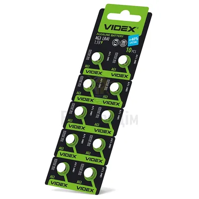 Батарейка Videx AG 3, LR41, 392, 384, 736 1шт. AG3/10B/1.5V — купити в Електродім