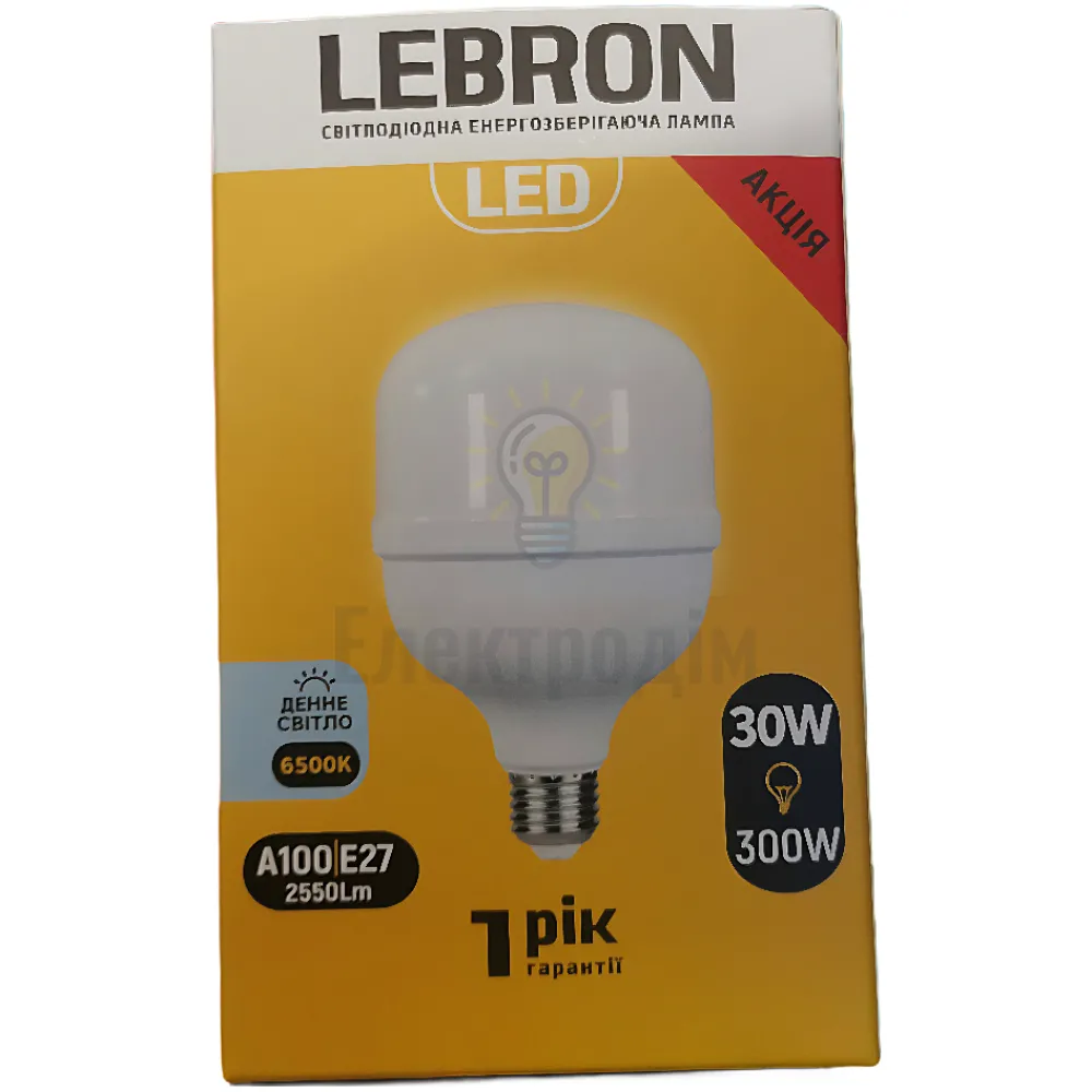 LED лампа LEBRON L-А100, 30W, Е27, 6500K, 2550Lm. 11-18-03 