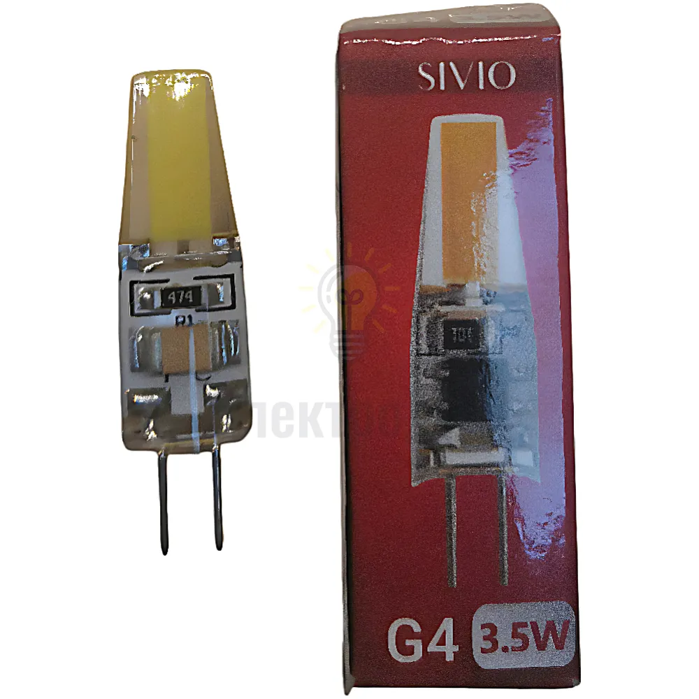 203/1 SIV-G4-220V-Silicon-3,5W-4500K cob1505 Світлодіодна лампа SIVIO 1019280 