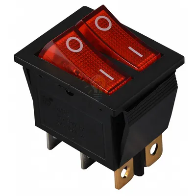 Перемикач KCD2-2101N R/B 220V 2 клав. червоний з підсвічуванням  АСКО A0140040109 — купити в Електродім