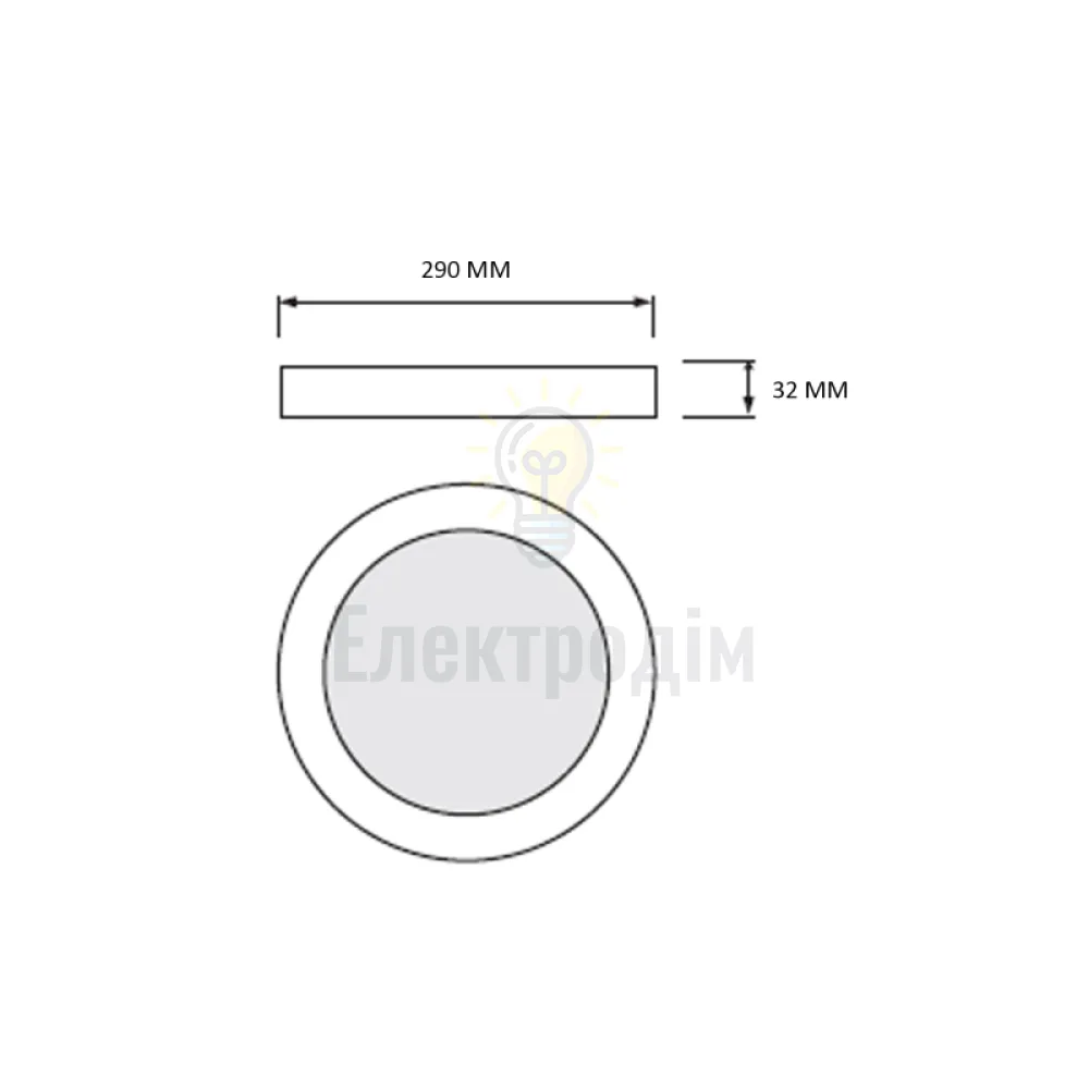 016-083-0036-010 Світильник накладний LED 36W 3CCT 3600Lm 160-265V d-290*h32мм ІР20 білий кругл. 016-083-0036-010  - фото 2