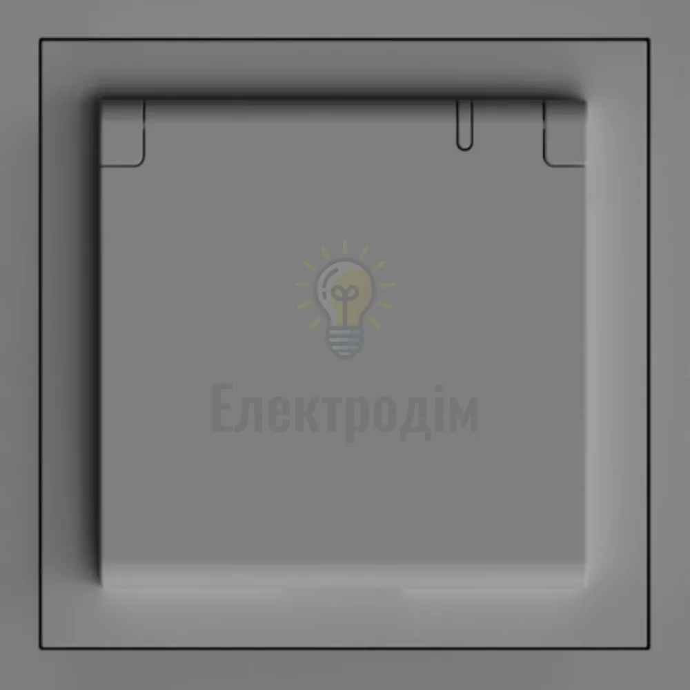 ER131-G розетка із заземленням, кришкою та шторками, механізм сірий 16А Soft 80770  - фото 1