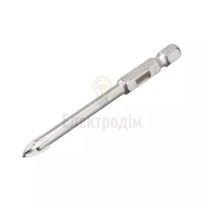 Свердло по склу та кераміці, 6 мм, HEX 1/4 INTERTOOL SD-0286 — купити в Електродім