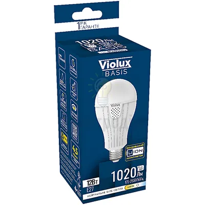 LED лампа акумуляторна BASIS 12W 800LM 4000K Violux 829100 — купити в Електродім