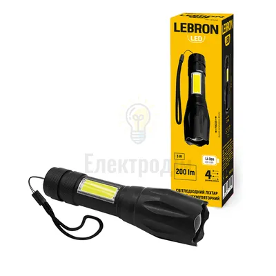 LED ліхтар ручний LEBRON L-HL-10185, ABS, 3W, 10000K, Li-ion 400mAh, чорний, шнур Type-C/USB 15-15-25 — купити в Електродім