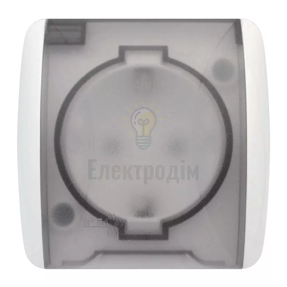 Розетка Alsu біла одинарна з\з з кришкою 504-010215-218 