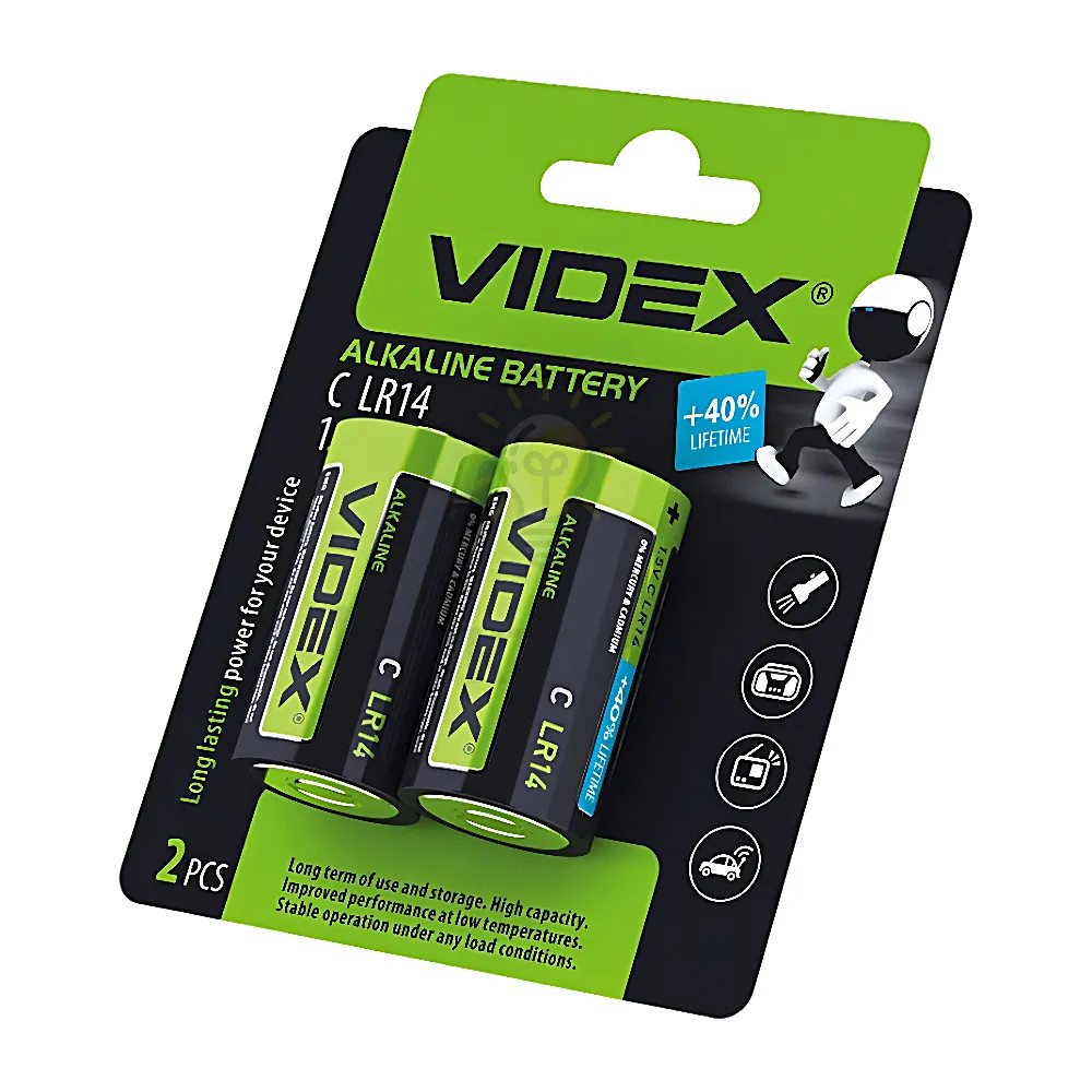 Батарейка Videx Батарейка лужна C/LR14 (бл-2шт) Videx LR14/C 2pcs BC 