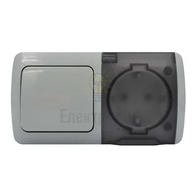 Вимикач EVA 1-ий + Розетка 1на з/з ІР54 554-011500-920 — купити в Електродім