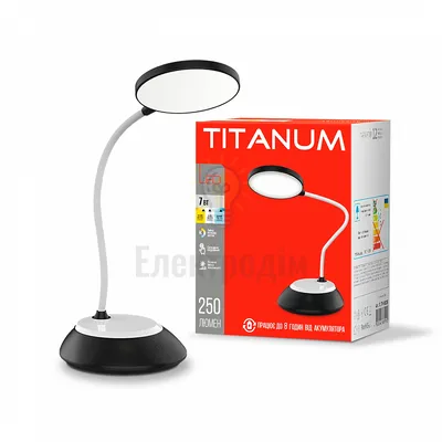 LED лампа настiльна з акумулятором TITANUM 7W 3000-6500K USB чорна TLTF-022B 7W — купити в Електродім