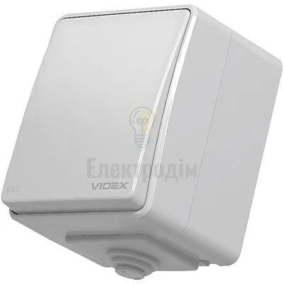 VIDEX BINERA IP65 Вимикач зовнішній 1кл сірий VF-BNW11-G — купити в Електродім