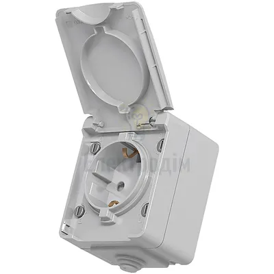 VIDEX BINERA IP65 розетка зовнішня одинарна із заземленням сіра VF-BNW21G-G — купити в Електродім