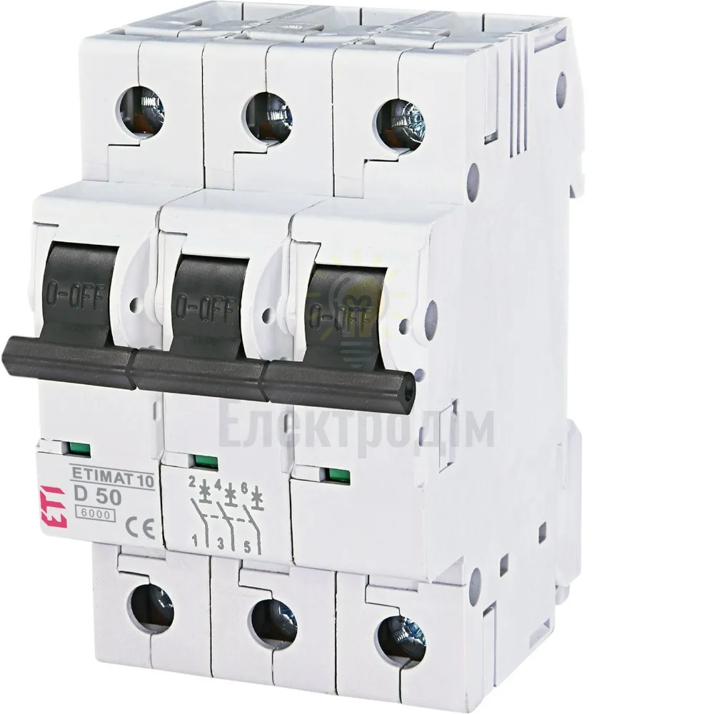 Авт. вимикач ETIMAT 6  3p D 50А (6 kA) 2155721 