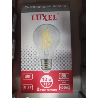 LUXEL filament Лампа А60 10w E27 4000K 073-N — купити в Електродім