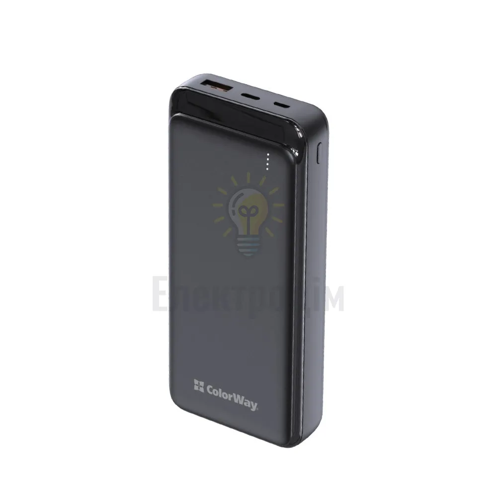Павербанк 20000 mAh ColorWay CW-PB200LPG3BK-PD 20W QC+PD slim чорний CW-PB200LPG3BK-PD  - фото 6