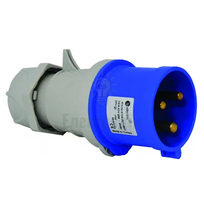Вилка переносна Вилка силова 16А/3 (2Р+РЕ) IP44, TP electric (3120-301-0901) 62-66-00 — купити в Електродім