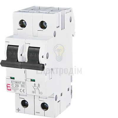 Авт. вимикач ETIMAT 10 DC 2p C 20A (6 kA) 2138717 — купити в Електродім