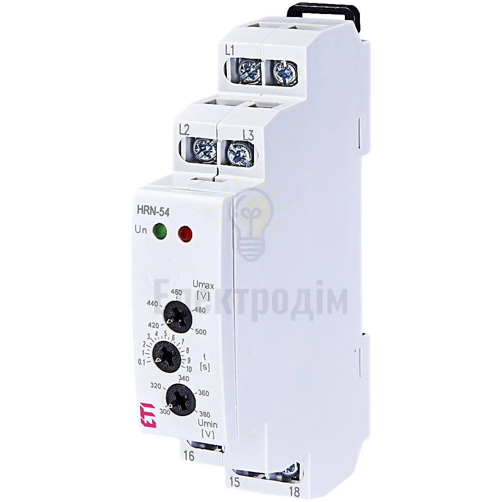 ETI Реле контролю напруги і послід. фаз HRN-54  3x400AC (3F, 1x8A_AC1) без нейтралі 2471416 