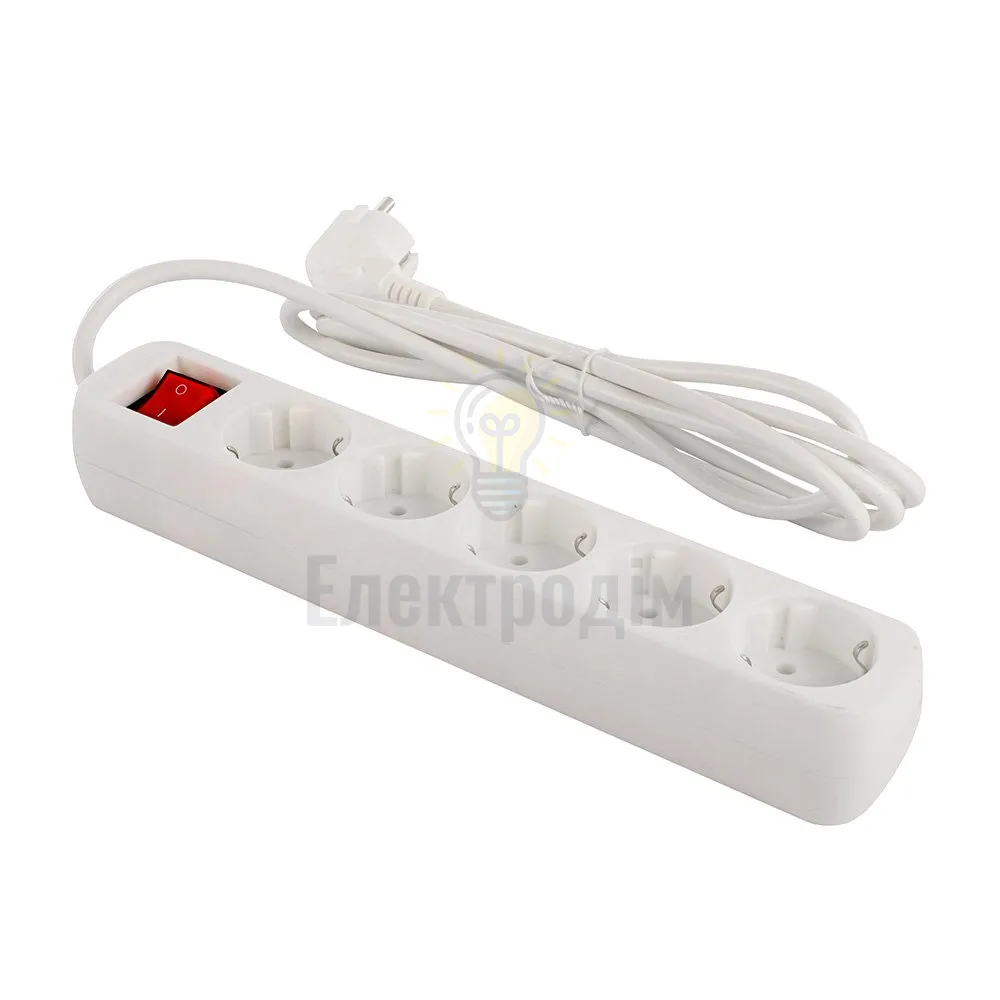 Подовжувач ColorWay Фільтр мережевий 5 розеток 2м білий CW-PSEA52W ColorWay CW-PSEA52W  - фото 1