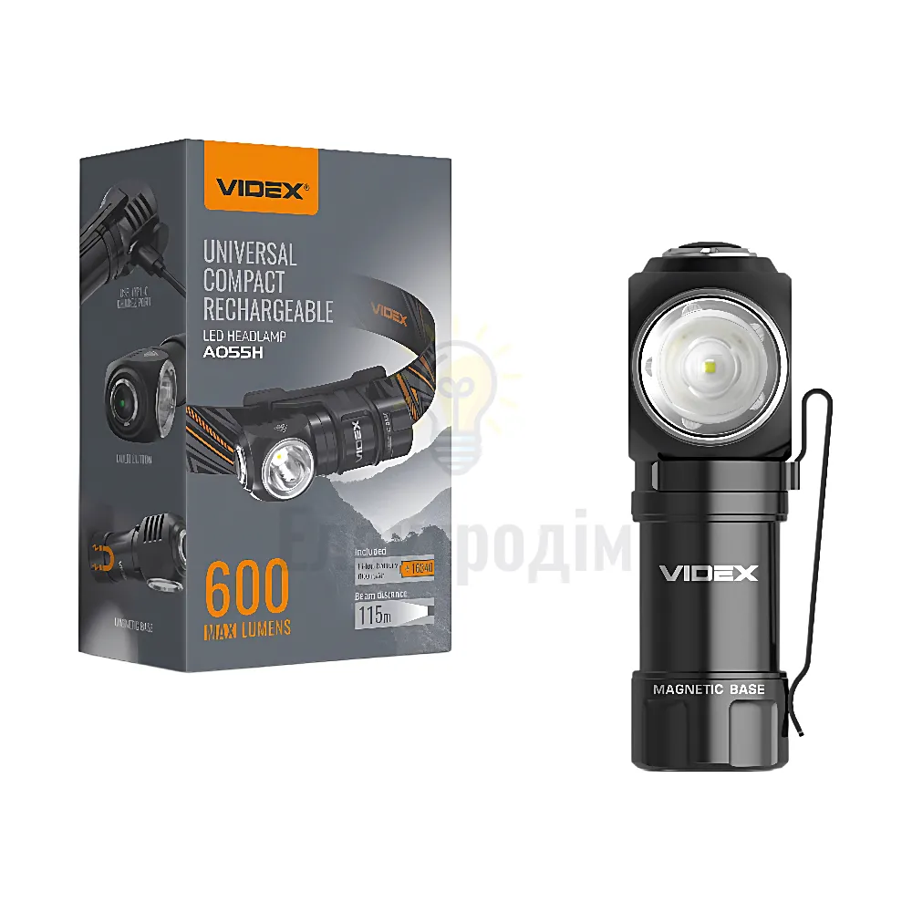 Портативний світлодіодний ліхтарик VIDEX 600Lm 5700K VLF-A055H 