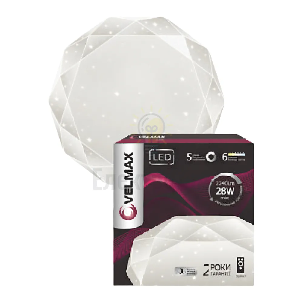 LED світильник VELMAX V-CL-DIAMOND, 70W, smart, 3000K-6500K, 4900Lm, пульт ДК. 23-41-07-1 