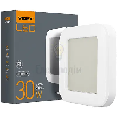 LED світильник ART (ЖКХ) квадратний VIDEX 30W 5000K 220V VL-BHFS-305 — купити в Електродім
