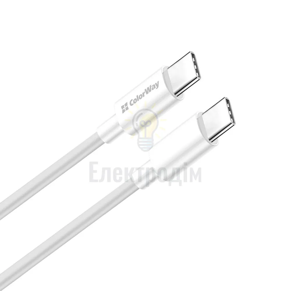 Кабель Colorway Type-C - Type-C (TPE) (PD Fast Charging 65W) 3.0А 2м білий CW-CBPDCC056-WT  - фото 4
