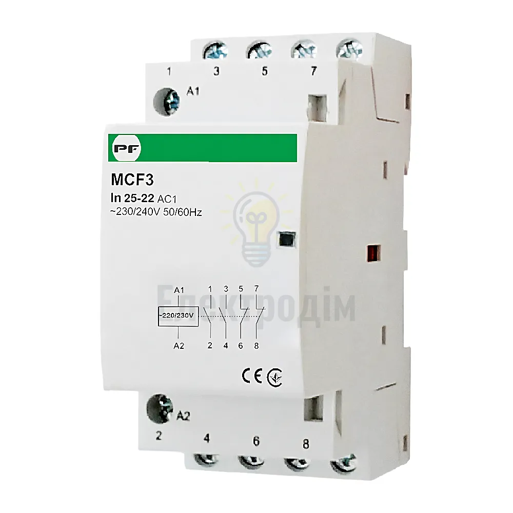 Промфактор Магнітний пускач MCF3 25A 2NO 2NC 230V MCF32522230 