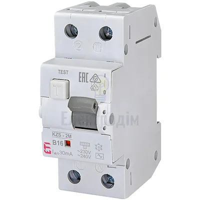 Диф. автоматичний вимикач KZS-2M B 16/0,03 тип AC (10kA) 2173104 — купити в Електродім