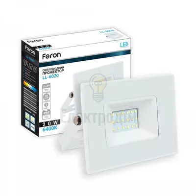 LL-6020 20W 1800Lm 6400K 230V (129*111*31mm) Білий IP 65 40052 — купити в Електродім